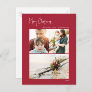 Cartão Postal De Festividades Natal moderno   Red Vertical 3 Foto