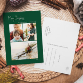 Cartão Postal De Festividades Natal moderno | Vertical Verde 3 Foto