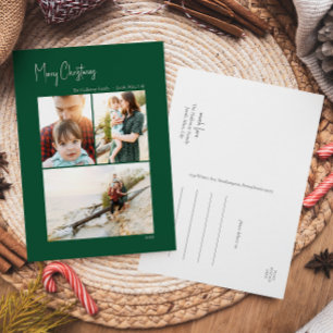 Cartão Postal De Festividades Natal moderno   Vertical Verde 3 Foto