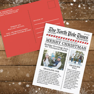 Cartão Postal De Festividades Natal Multi-Foto Dois Foto Engraçado