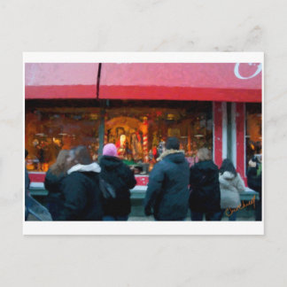 Cartão Postal De Festividades Natal na exposição da janela de NYC