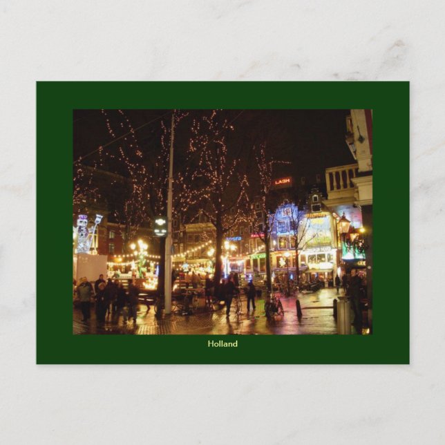 Cartão Postal De Festividades Natal na Holanda (Frente)