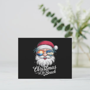 Cartão Postal De Festividades Natal na Praia Férias de Verão Havaianas