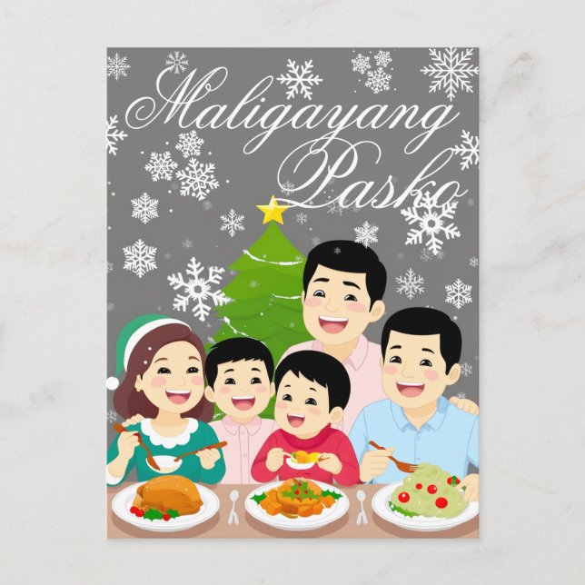 Cartão Postal De Festividades Natal nas Filipinas Maligayang Pasko '24 (Frente)