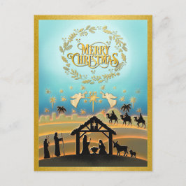 Cartão Postal De Festividades Natal Natividade Bebê Jesus na cena de Manger