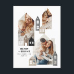 Cartão Postal De Festividades Natal no Japão moderno Casas nórdicas 3 fotos<br><div class="desc">Natal no Japão moderno Casas nórdicas na moda simples 3 design de cartão de feriado</div>