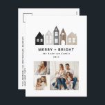 Cartão Postal De Festividades Natal no Japão moderno Casas nórdicas 3 fotos<br><div class="desc">Natal no Japão moderno Casas nórdicas na moda simples 3 design de cartão de feriado</div>