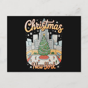 Cartão Postal De Festividades Natal Nova York NY Viagem Férias de Natal