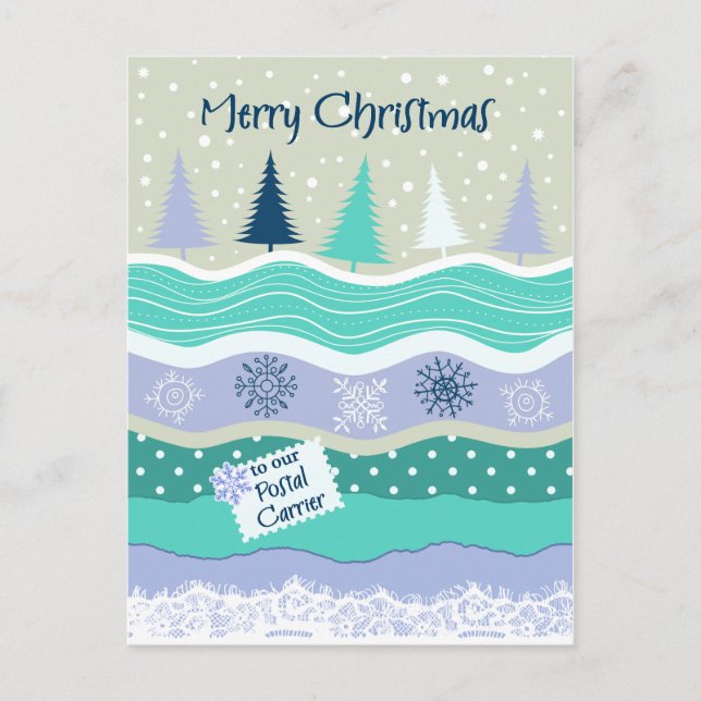 Cartão Postal De Festividades Natal para flocos de neve postais Scrapbookg do (Frente)