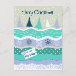 Cartão Postal De Festividades Natal para o Cão Walker Snowflakes Scrapbooking