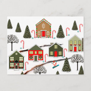 Cartão Postal De Festividades Natal para Papais noeis de neve