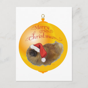 Cartão Postal De Festividades Natal Pekingese