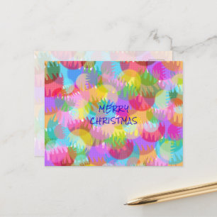 CARTÃO POSTAL DE FESTIVIDADES NATAL PERSONALIZADO ESPELHANTE COLORIDO