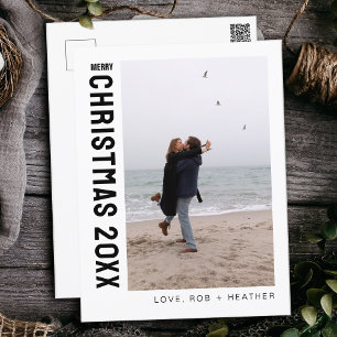 Cartão Postal De Festividades Natal Personalizado Moderno e Minimalista