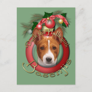 Cartão Postal De Festividades Natal - plataforma os salões - Basenjis