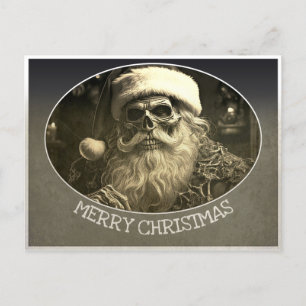 Cartão Postal De Festividades Natal Sombrio - Papai Noel Esqueleto 65609