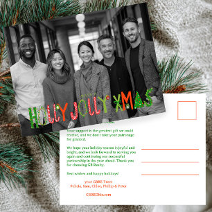 CARTÃO POSTAL DE FESTIVIDADES NATAL SUPER FELIZ NEGÓCIOS FOTO PERSONALIZADA 