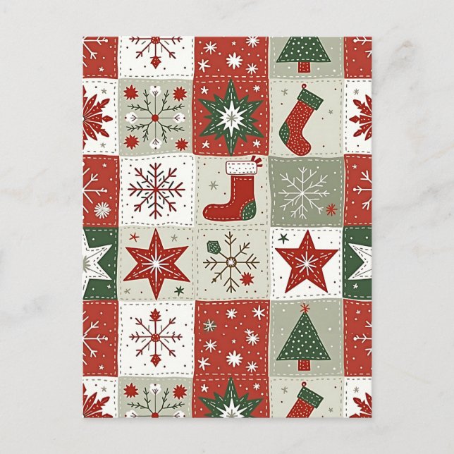 Cartão Postal De Festividades Natal Tartan (Frente)