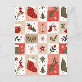 Cartão Postal De Festividades Natal Tartan