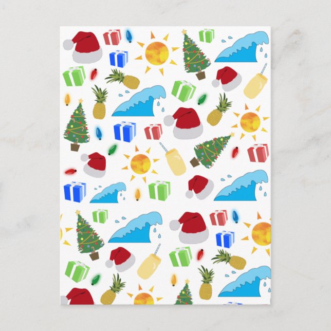 Cartão Postal De Festividades Natal Verão Praia Feriado (Frente)