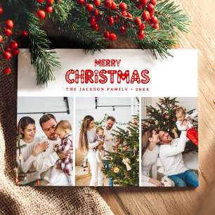 Cartão Postal De Festividades Natal Vermelho Retrô
