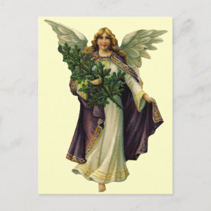 Cartão Postal De Festividades Natal vintage Angel