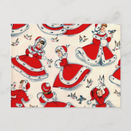 Cartão Postal De Festividades Natal vintage retro