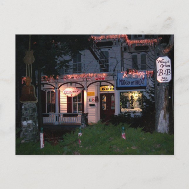 Cartão Postal De Festividades Natal Woodstock de Village Green, NY (Frente)
