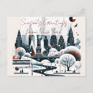 Cartão Postal De Festividades Natalícia Nova York. Natal Personalizado