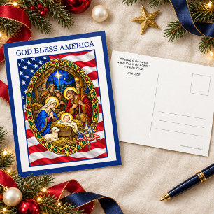 Cartão Postal De Festividades Natividade de Natal do 250º Aniversário da América