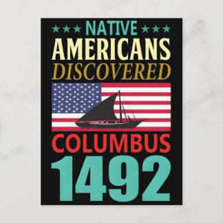 Cartão Postal De Festividades Nativos americanos descobriram columbus 1492