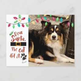 Cartão Postal De Festividades Naughn Dog Engraçado Papais noeis Caros Carta Nome