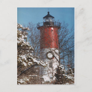 Cartão Postal De Festividades Nauset Light Christmas