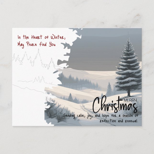 Cartão Postal De Festividades Negócios de Natal para o inverno profissional (Frente)