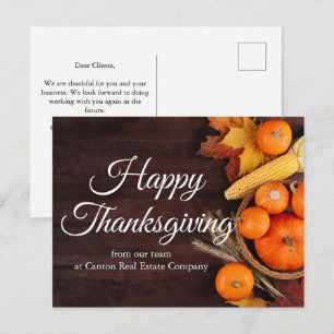 Cartão Postal De Festividades Negócios Personalizados Feliz Dia de Ação de Graça