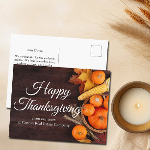 Cartão Postal De Festividades Negócios Personalizados Feliz Dia de Ação de Graça