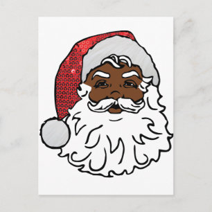 Cartão Postal De Festividades negro santa claus