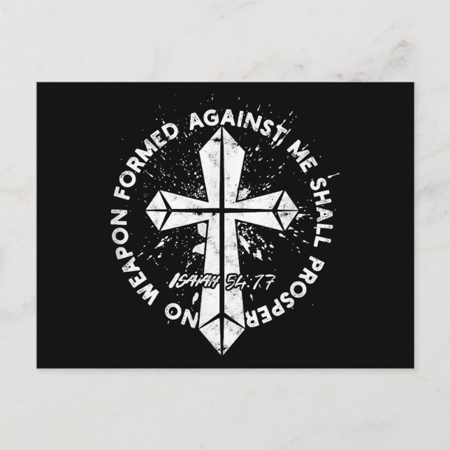 Cartão Postal De Festividades Nenhuma Arma Formada Contra mim irá prosperar a Fé (Frente)