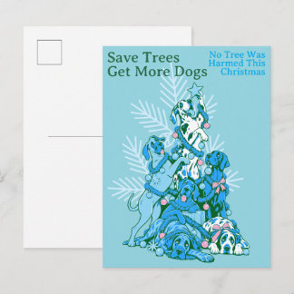 Cartão Postal De Festividades Nenhuma árvore foi prejudicada Grande Dane Natal