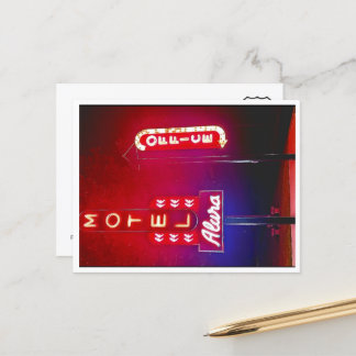 Cartão Postal De Festividades Neon Park Rt 66 Motel