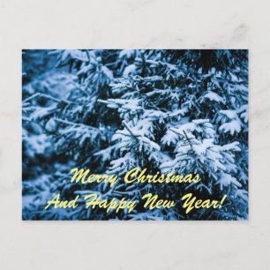 Cartão Postal De Festividades Nevasca Árvore de Natal de Inverno
