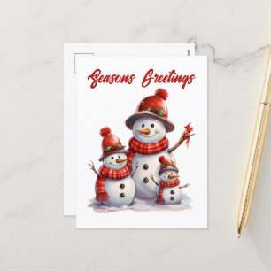 Cartão Postal De Festividades Neve festiva de Natal adiciona texto Feriado