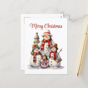 Cartão Postal De Festividades Neve festiva de Natal adiciona texto Feriado