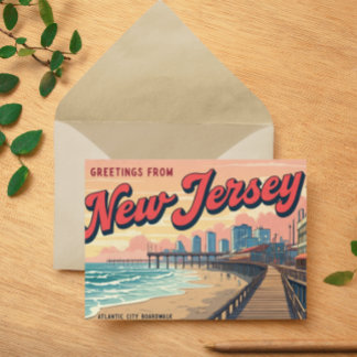 Cartão Postal De Festividades New Jersey Boardwalk Nostalgia Impressão