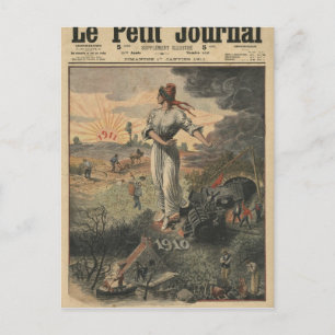 Cartão Postal De Festividades New Year, France hopes for better days