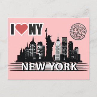 Cartão Postal De Festividades New York Postkarte – Skyline & Big Apple Motiv