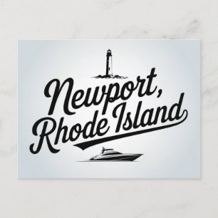 Cartão Postal De Festividades Newport, tipografia de Rhode Island