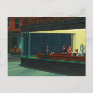 Cartão Postal De Festividades Nighthawks pintura de Edward Hopper