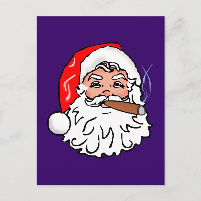 Cartão Postal De Festividades Nikolaus papai noel cigarro Papai Noel cigar (Frente)
