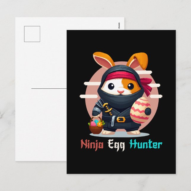 Cartão Postal De Festividades Ninja Egg Hunter (Frente/Verso)